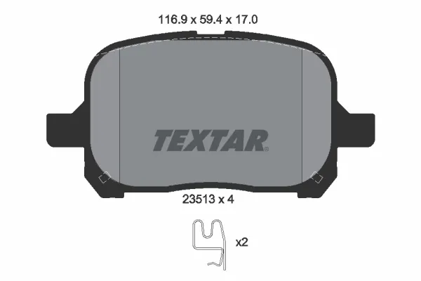 Klocki hamulcowe przednie tarczowe 2351302 Textar