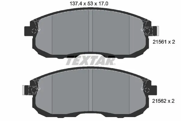 Klocki hamulcowe przednie tarczowe 2156201 Textar