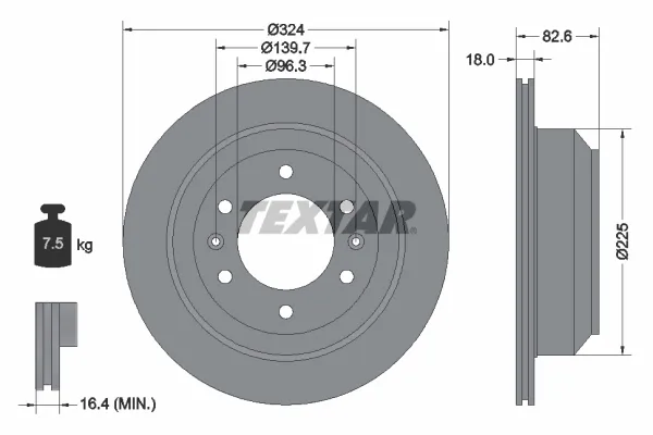 Tarcza hamulcowa tylna 92203900 Textar