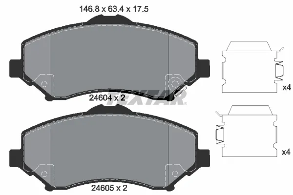 Klocki hamulcowe przednie tarczowe 2460402 Textar
