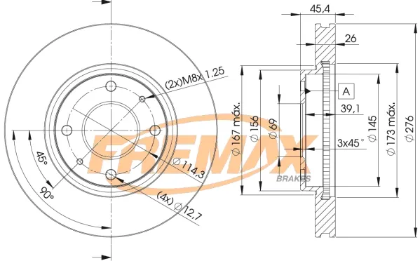 Tarcza hamulcowa przednia BD6070 Fremax