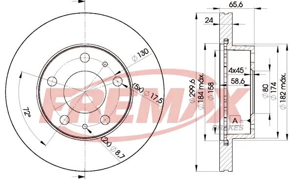 Tarcza hamulcowa przednia BD4682 Fremax