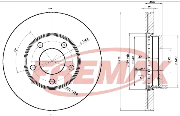 Tarcza hamulcowa przednia BD3272 Fremax