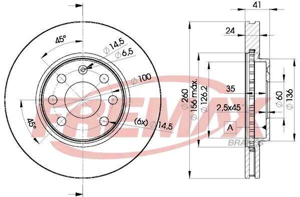 Tarcza hamulcowa przednia BD9000 Fremax