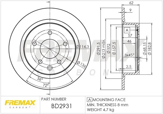 Tarcza hamulcowa tylna BD2931 Fremax