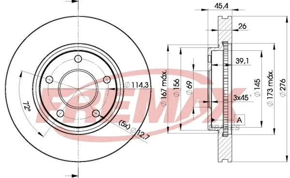 Tarcza hamulcowa przednia BD5399 Fremax
