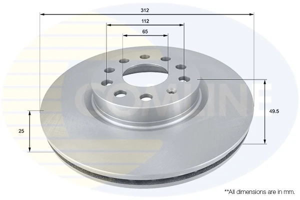 ADC1449V Comline tarcza hamulcowa przednia