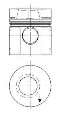 Tłok, komplet na 1 cylinder, 2. naprawa (+0,50) 91551610 Kolbenschmidt