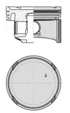 Tłok, komplet na 1 cylinder, 2. naprawa (+0,50) 40795610 Kolbenschmidt