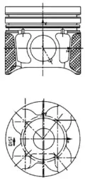 Tłok, komplet do jednego cylindru, STD 40179600 Kolbenschmidt