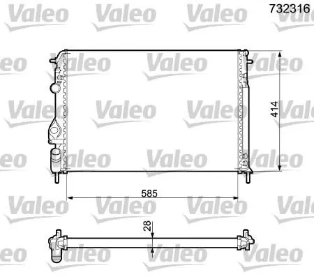 Chłodnica silnika 732316 VALEO