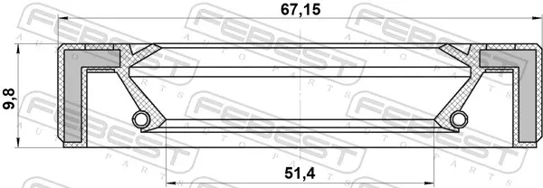 Uszczelniacz półosi mostu przedniego 95GAY53671010X Febest