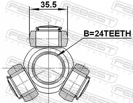Przegub homokinetyczny wewnętrzny trójramienny do Toyota Avensis I T22