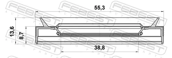 Uszczelniacz półosi mostu przedniego 95PES40550914C Febest
