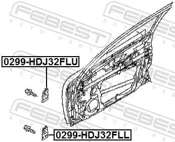 Zawias drzwi przednich lewych 0299HDJ32FLL Febest