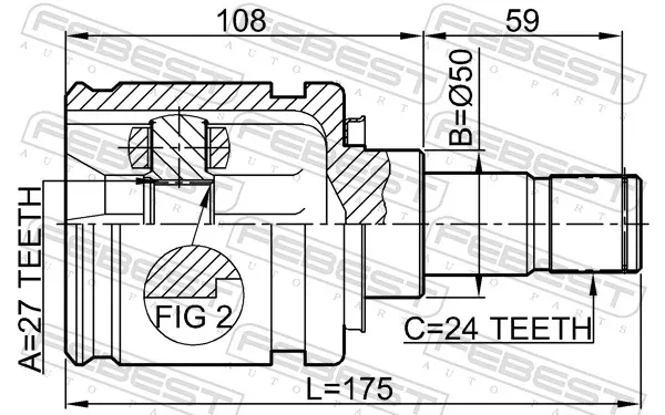  Przegub homokinetyczny wewnętrzny przedni lewy Toyota Avensis Verso minivan (LCM) (2001 - 2009) Verso