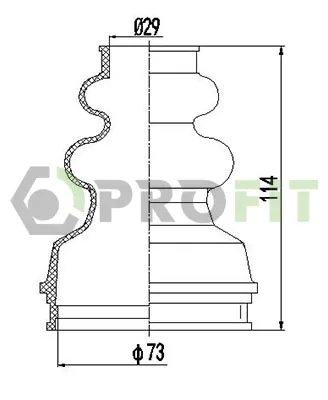 Osłona przegubu homokinetycznego półosi przedniej wewnętrzna Citroen Berlingo  MF