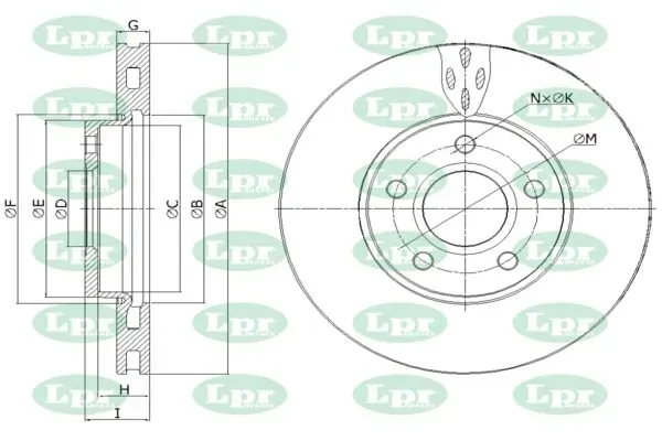 Tarcza hamulcowa przednia F1028V LPR