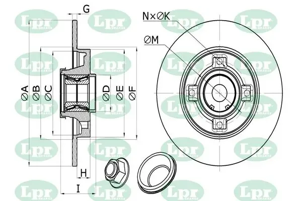 Tarcza hamulcowa tylna C1013PCA LPR