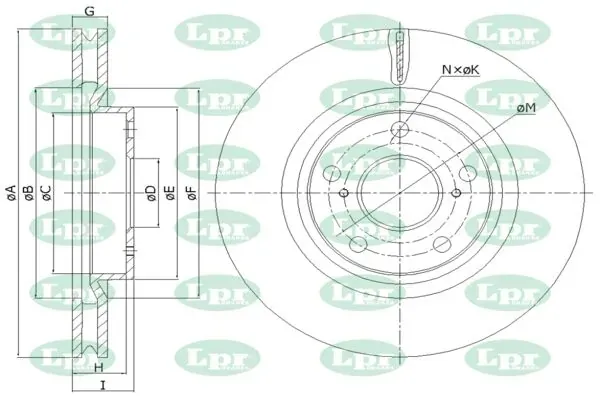 Tarcza hamulcowa przednia T2032V LPR