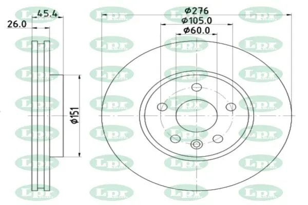 Tarcza hamulcowa przednia O1035V LPR