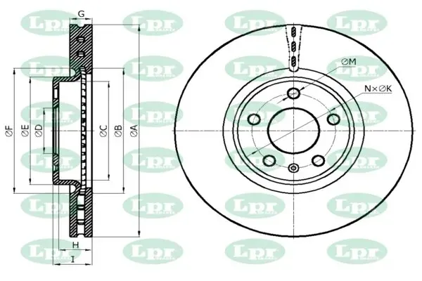 Tarcza hamulcowa przednia A1043V LPR