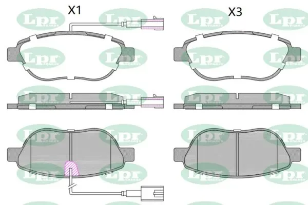 Klocki hamulcowe przednie tarczowe 05P764 LPR