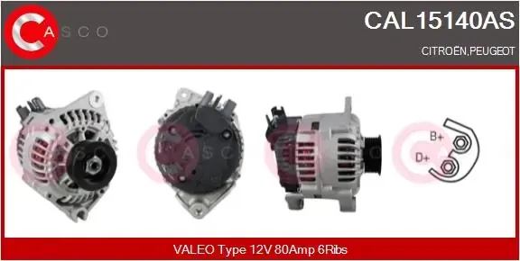 Alternator CAL15140AS Casco