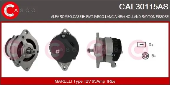 Alternator CAL30115AS Casco