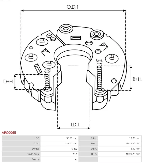 Mostek prostowniczy alternatora = Moster diodowy alternatora Skoda Octavia 1Z3