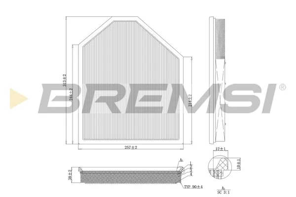 Filtr powietrza FA1219 Bremsi