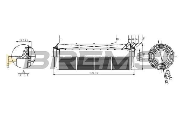 Filtr powietrza FA1143 Bremsi