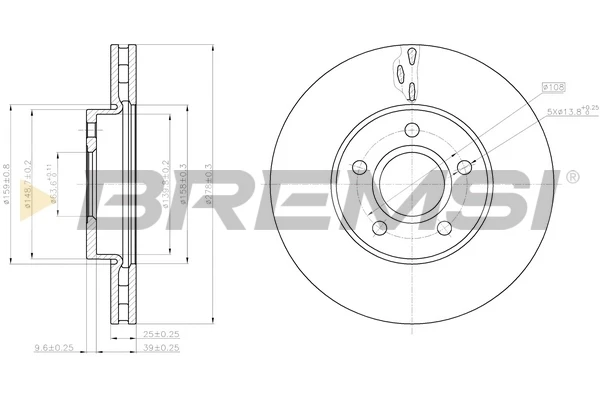Tarcza hamulcowa przednia CD8062V Bremsi