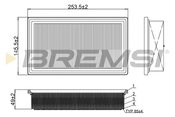 Filtr powietrza FA1102 Bremsi