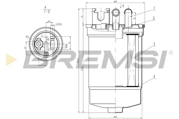 Filtr paliwa FE0386 Bremsi