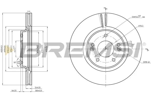 Tarcza hamulcowa przednia CD8680V Bremsi