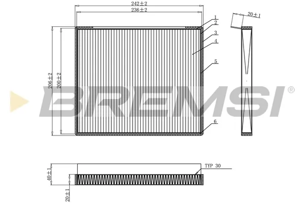 Filtr kabiny FC0917C Bremsi