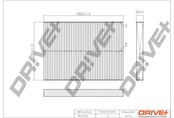 Filtr kabiny DP1110120002 Dr!ve+