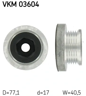 Koło pasowe alternatora VKM03604 SKF