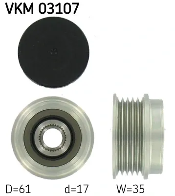 Koło pasowe alternatora VKM03107 SKF