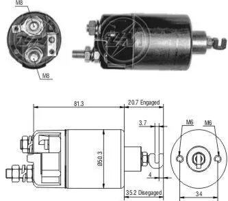 Elektromagnes rozrusznika 2815022011 Toyota