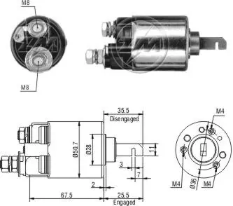 Elektromagnes rozrusznika ZM602 ZM