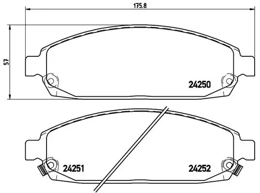 Klocki hamulcowe przednie tarczowe P37010 Brembo