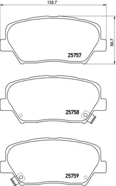 Klocki hamulcowe przednie tarczowe P30070 Brembo