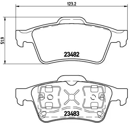 Okładziny (klocki) do hamulców tarczowych tylne P59044 Brembo