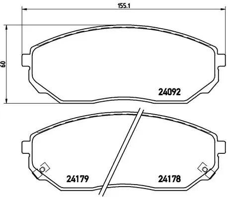 Klocki hamulcowe przednie tarczowe P30019 Brembo