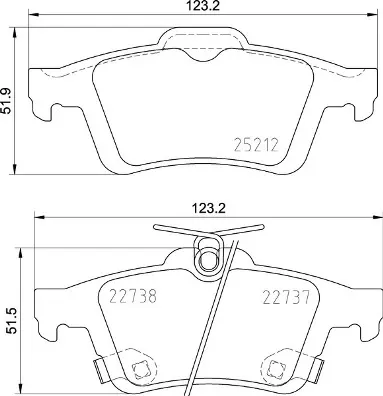 Okładziny (klocki) do hamulców tarczowych tylne P24216 Brembo
