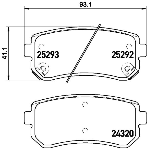 Okładziny (klocki) do hamulców tarczowych tylne P30051 Brembo
