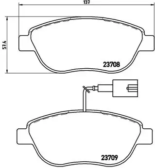 Klocki hamulcowe przednie tarczowe P23137 Brembo