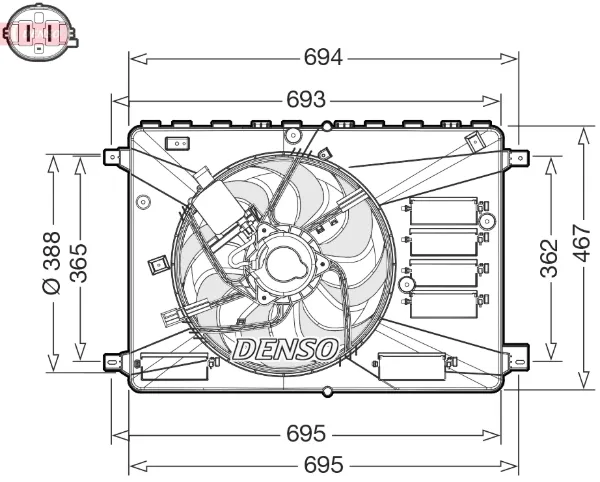 Wentylator elektryczny układu chłodzenia kompletny (silnik+wirnik) Ford Galaxy II CA1
